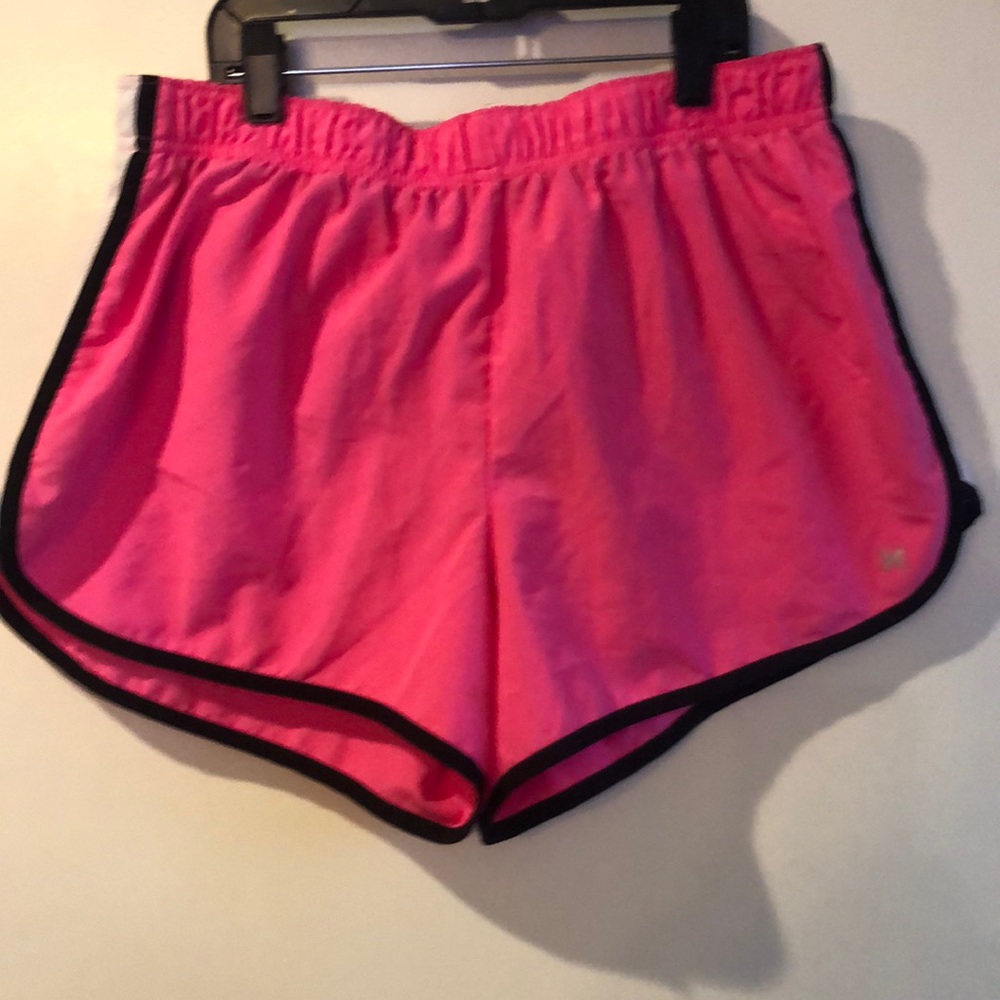Pink nylon athletic shorts